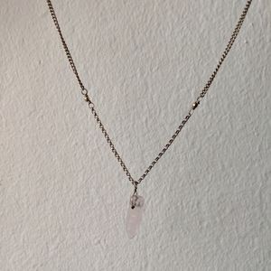 Chan Luu rose quartz baguette pendant necklace